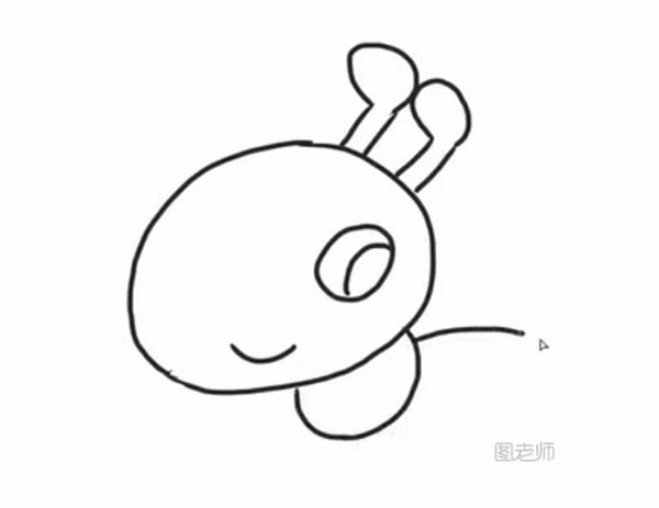 小蚂蚁简笔画的画法步骤图