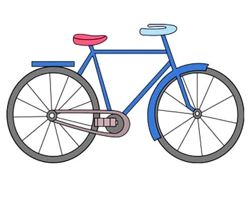 自行车画法简笔画图片