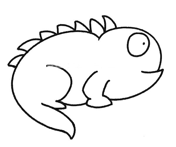 6款可爱的卡通变色龙简笔画图片