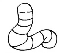 5款卡通蚯蚓简笔画图片大全