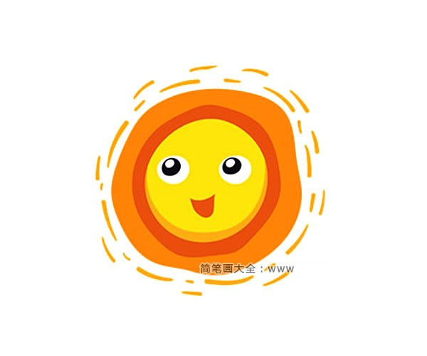 可爱的卡通太阳简笔画彩色图片