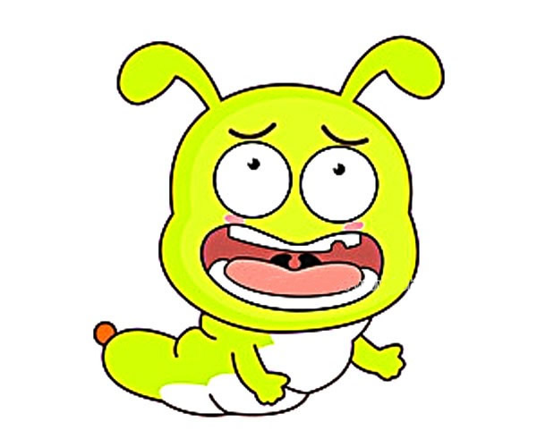 4款卡通毛毛虫简笔画彩色图片