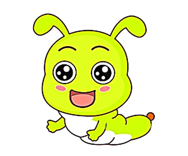 4款卡通毛毛虫简笔画彩色图片