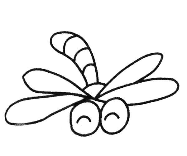 蜻蜓简笔画步骤4