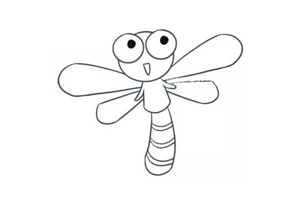 漂亮的卡通蜻蜓简笔画