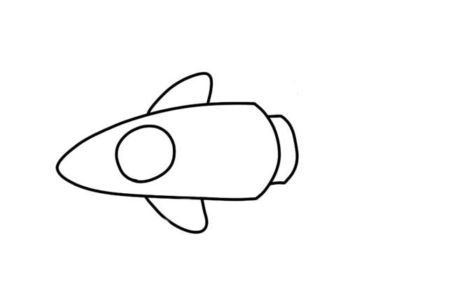 卡通飞船简笔画