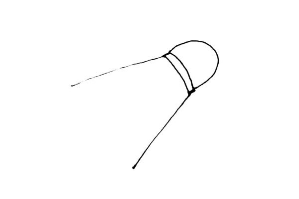 第二步:加上一层的厚度,往后画上两条长线,注意有点向外扩。