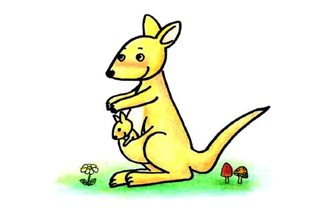 袋鼠简笔画步骤9