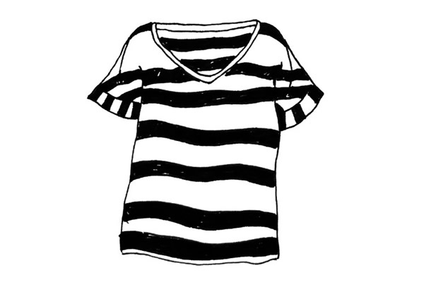 条纹T恤简笔画