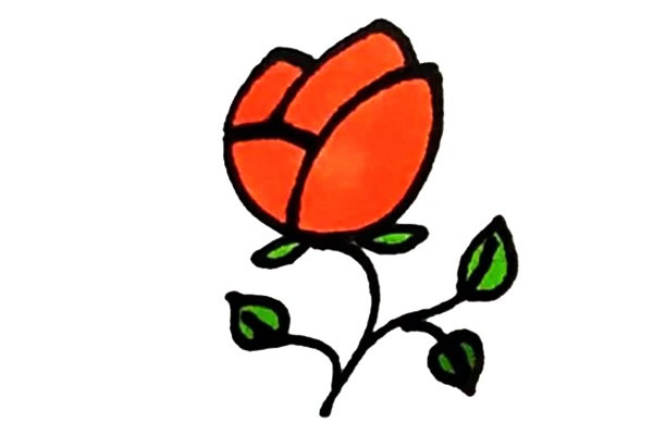 玫瑰花简笔画步骤图