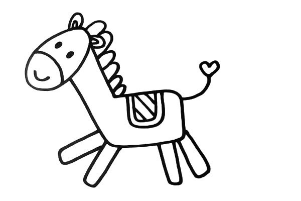 木马简笔画的画法