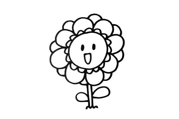 卡通太阳花简笔画