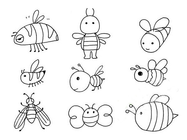 蜜蜂简笔画步骤图