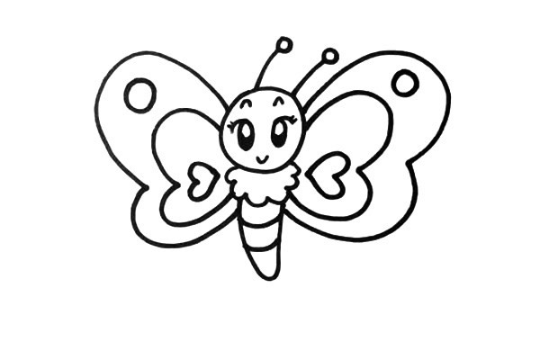 卡通蝴蝶简笔画的彩色画