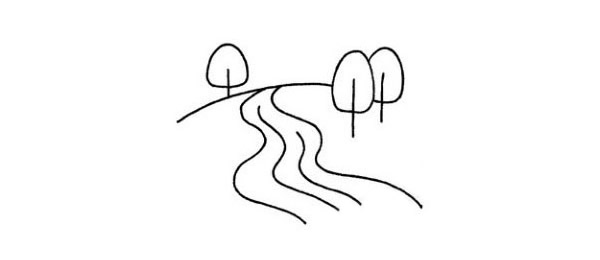 河流简笔画步骤图