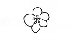 腊梅花简笔画的画法步骤图解教程