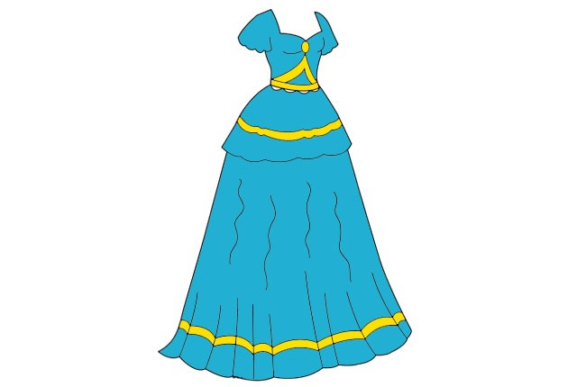 漂亮的公主裙简笔画