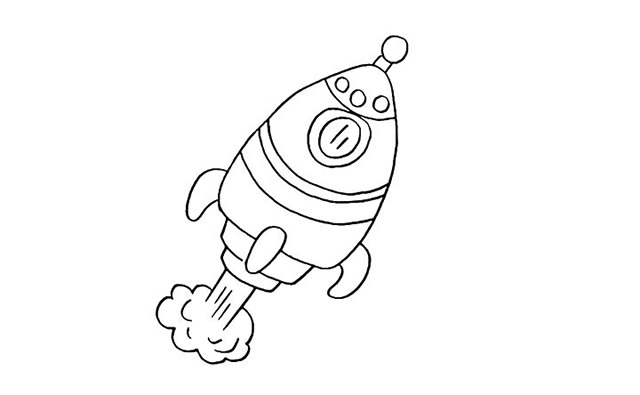 火箭简笔画步骤图