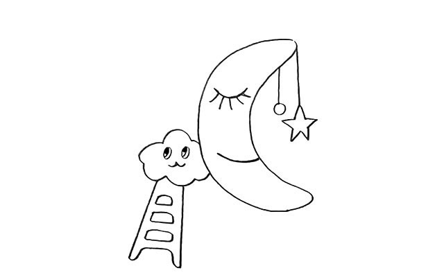 卡通月亮简笔画