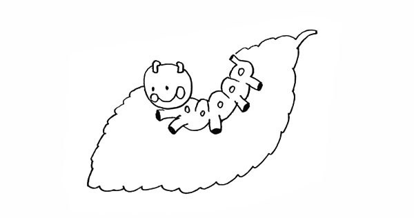 叶子上的毛毛虫简笔画
