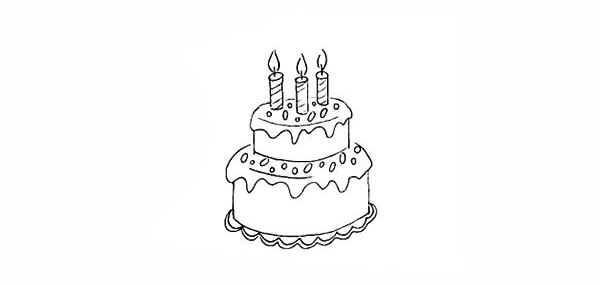 双层生日蛋糕简笔画