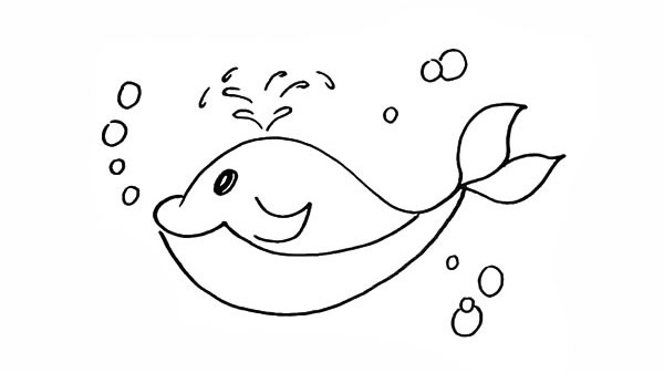 可爱的鲸鱼简笔画