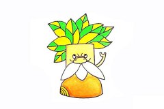 卡通树爷爷简笔画彩色画法