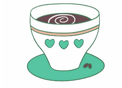 咖啡简笔画图片大全作品二