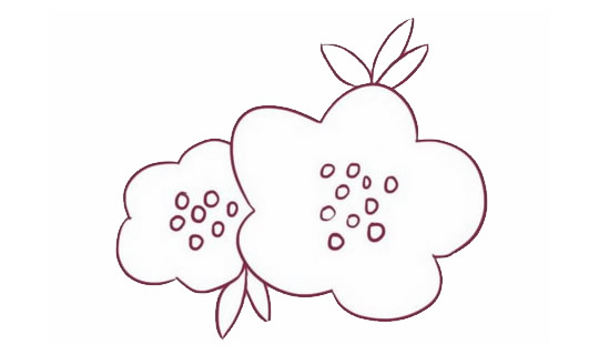海棠花简笔画图片步骤三