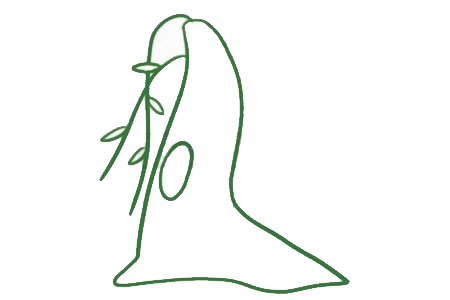 柳树简笔画图片步骤二