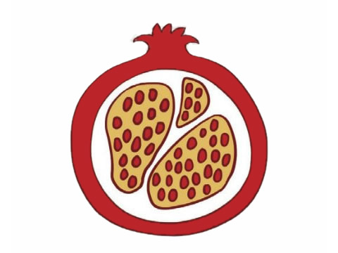 石榴简笔画图片