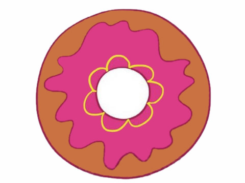 甜甜圈简笔画图片