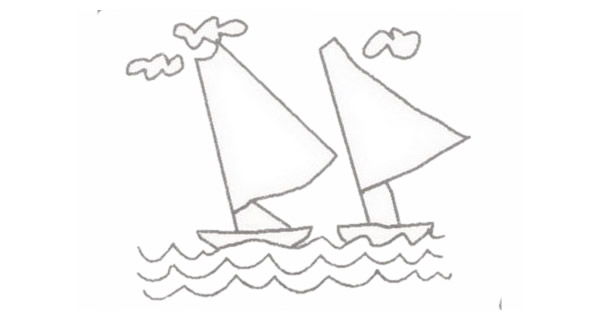 帆船简笔画图片