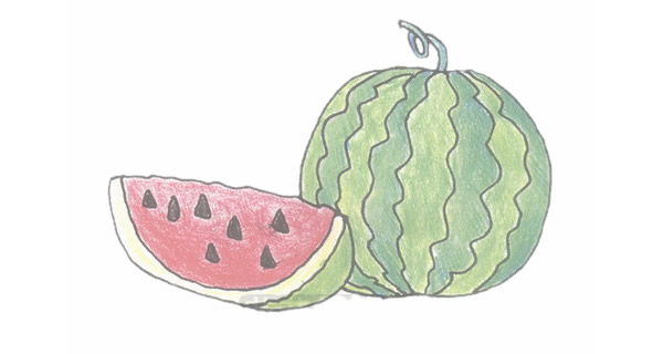 西瓜简笔画完成图