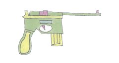 驳壳枪简笔画的画法步骤图