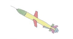 导弹简笔画的画法步骤图解教程