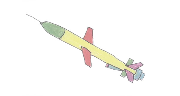 导弹简笔画完成图