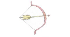 弓箭简笔画的画法步骤图解教程