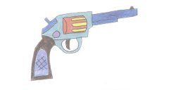 左轮手枪简笔画的画法步骤图
