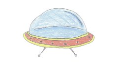 飞碟简笔画的简单画法步骤图解教程