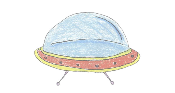 飞碟简笔画完成图