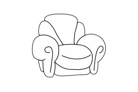 沙发简笔画完成图