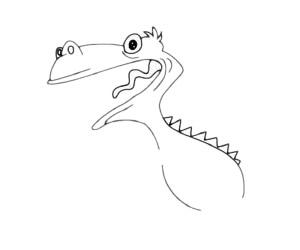 窃蛋龙简笔画图片步骤二