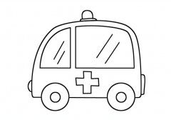 可爱的卡通救护车简笔画图片