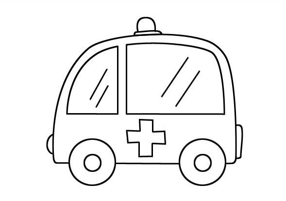 可爱的卡通救护车简笔画图片