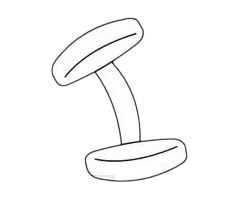 哑铃简笔画图片步骤二