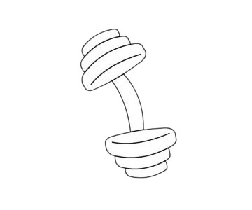 哑铃简笔画图片步骤四