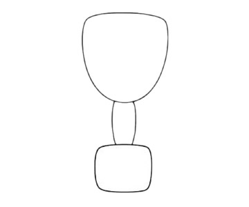 奖杯简笔画图片步骤二