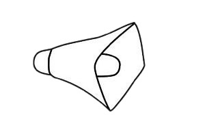 喇叭简笔画图片步骤二