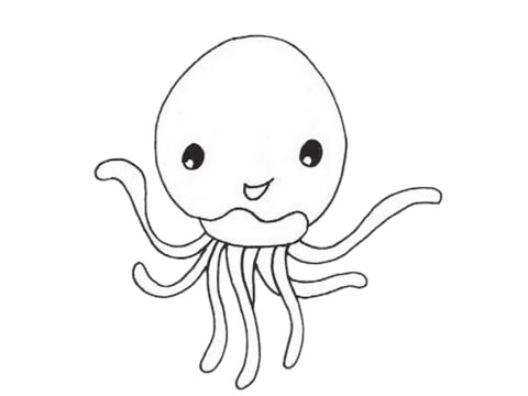 乌贼简笔画图片